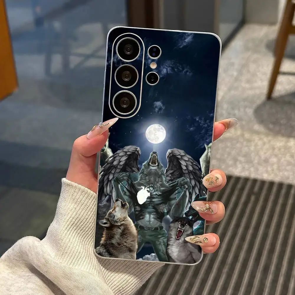 Alpha Sigma Wolf Cool   Phone Case For Samsung S25,S24,S21,S22,S23,S30,Ultra,S20,Plus,Fe,Note,10,9,5G Transparent Cover