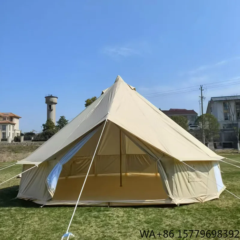 Center-Pole-Free Mongolian Yurt Frame Tent Outdoor Camping Four-Season Single-Layer 300D Oxford Cloth Silver-Coated Waterproof