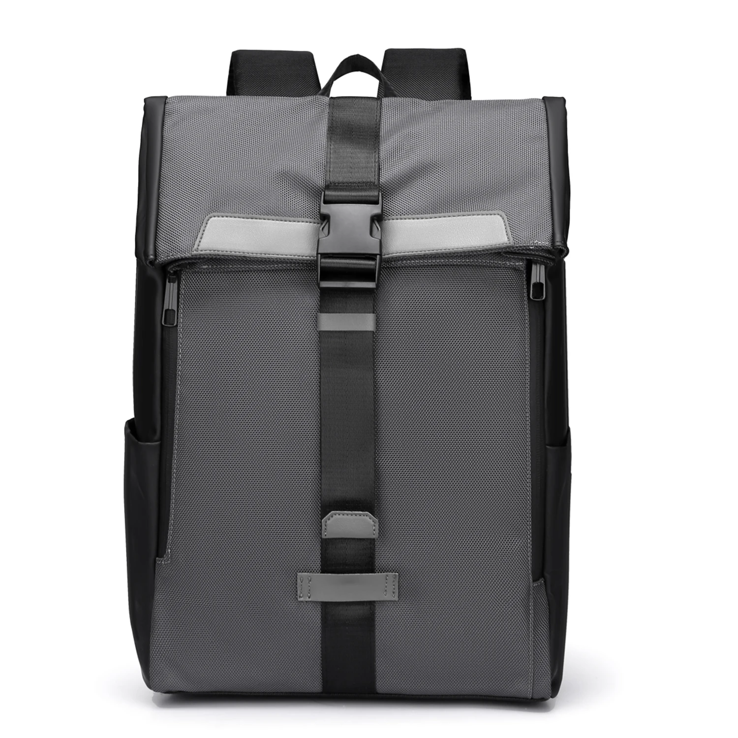 Roll-Top 15.6inch Laptop Backpack for Men Waterproof Large Capacity Bag with Computer Sleeve for Wok Commuting Travel School