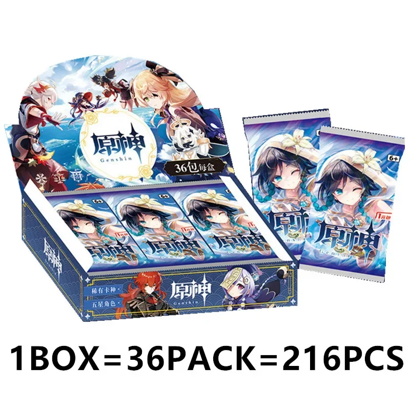 New Genshin Impact Cards Anime TCG Game Collection Pack Booster Box Rare SSR Surrounding Table Toys For Family Children Gift