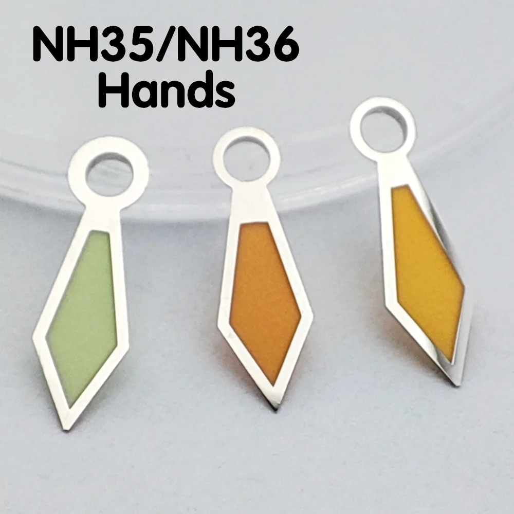 NH35 Hands Long Diamond Hands C3 Grade Luminous Hands NH35 Watch Replacement Parts Watch Hands For NH34 NH35 NH35 Movements