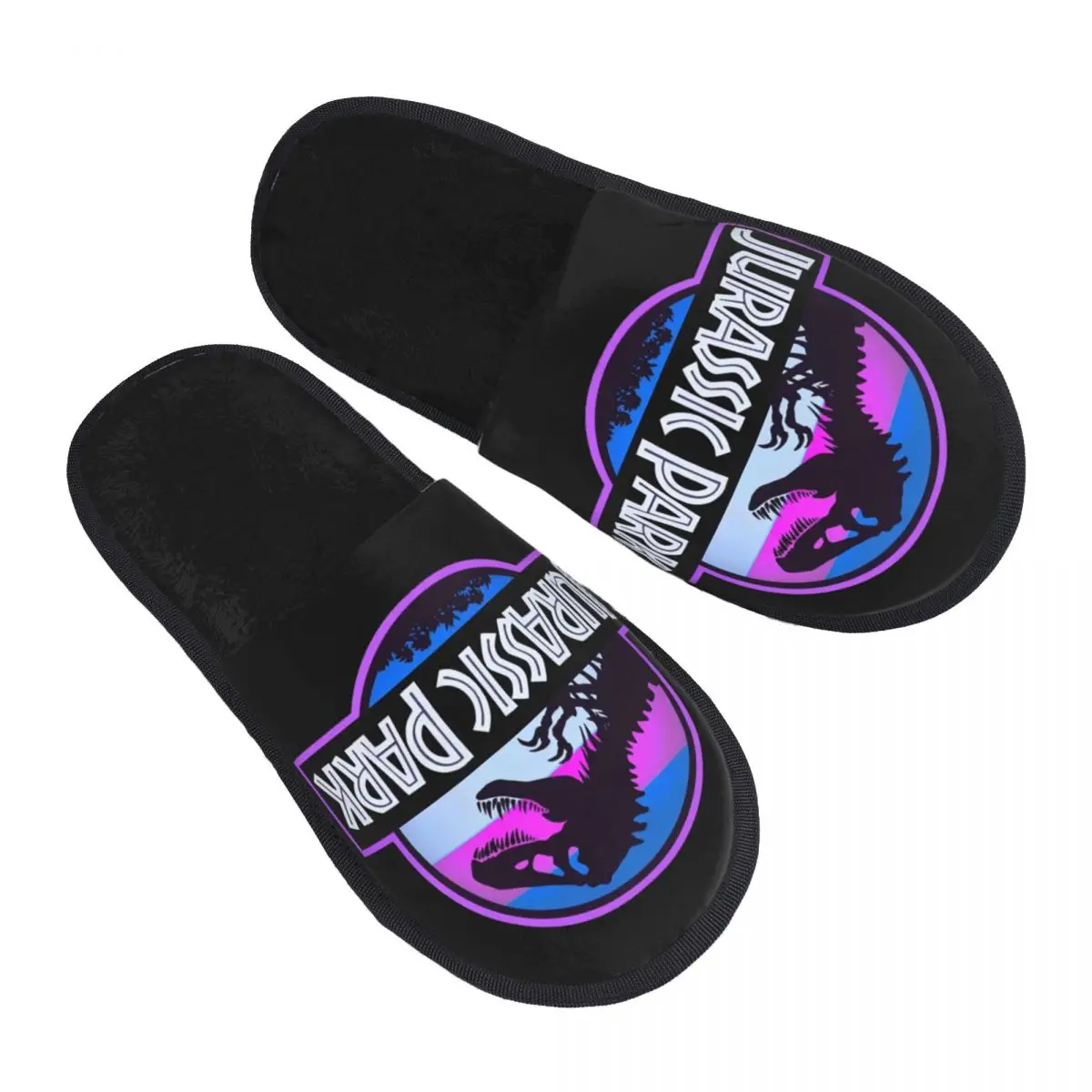 

Custom Print Women Jurassic Park Blue House Slippers Cozy Warm Purple Fossil Memory Foam Fluffy Slipper Indoor Outdoor Shoes