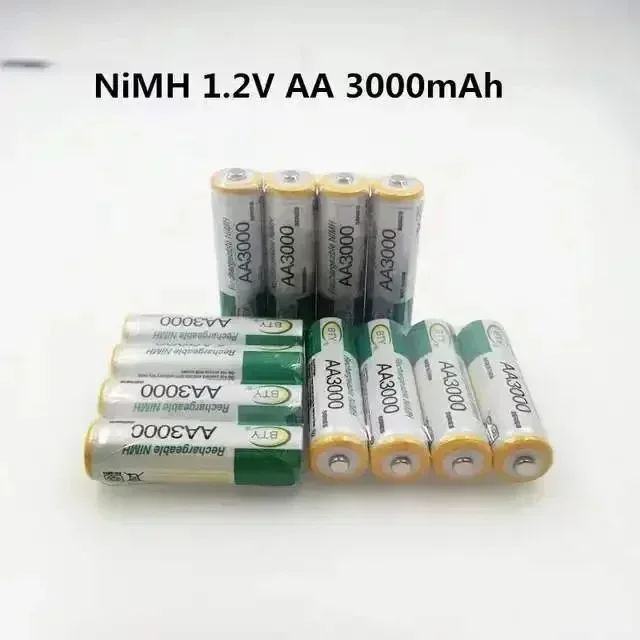 AA battery 3000mAh 1.2 V Rechargeable Battery AA 3000mAh NI-MH 1.2V Rechargeable 2A Baterias 3000+Free shipping