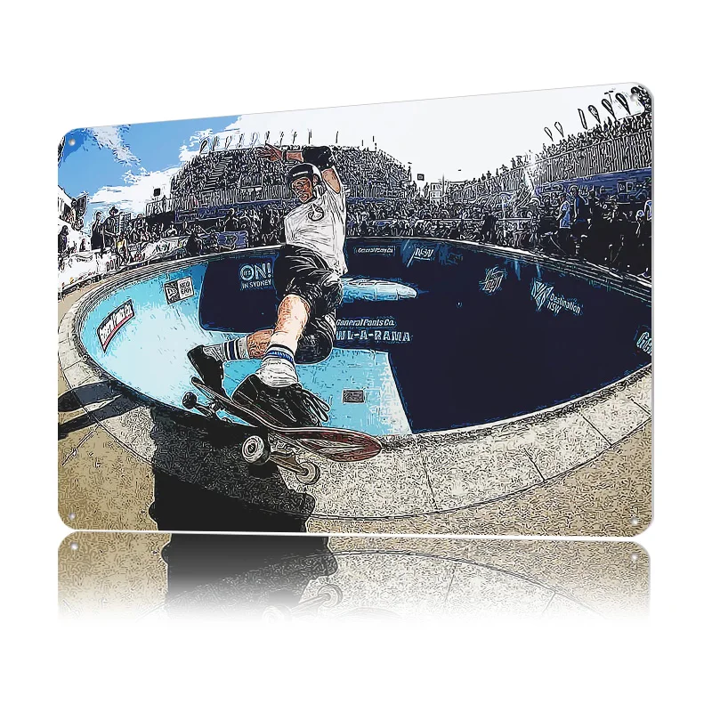 Tony Hawk Metal Poster Customized Wall Art Retro Vintage Metal Signs for Man Cave Interior Decoration Living Room Accessories view 3