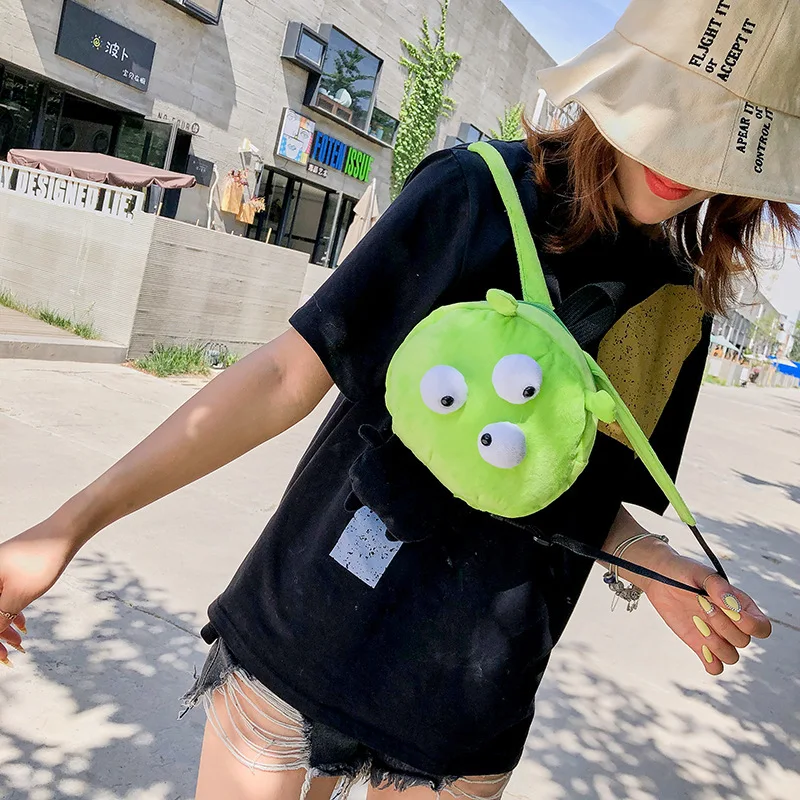 25cm New Kids Fashion Small Monster Plush Backpack Children's Cute Coin Purse Birthday Gifts Cartoon Phone Key Storage Bag