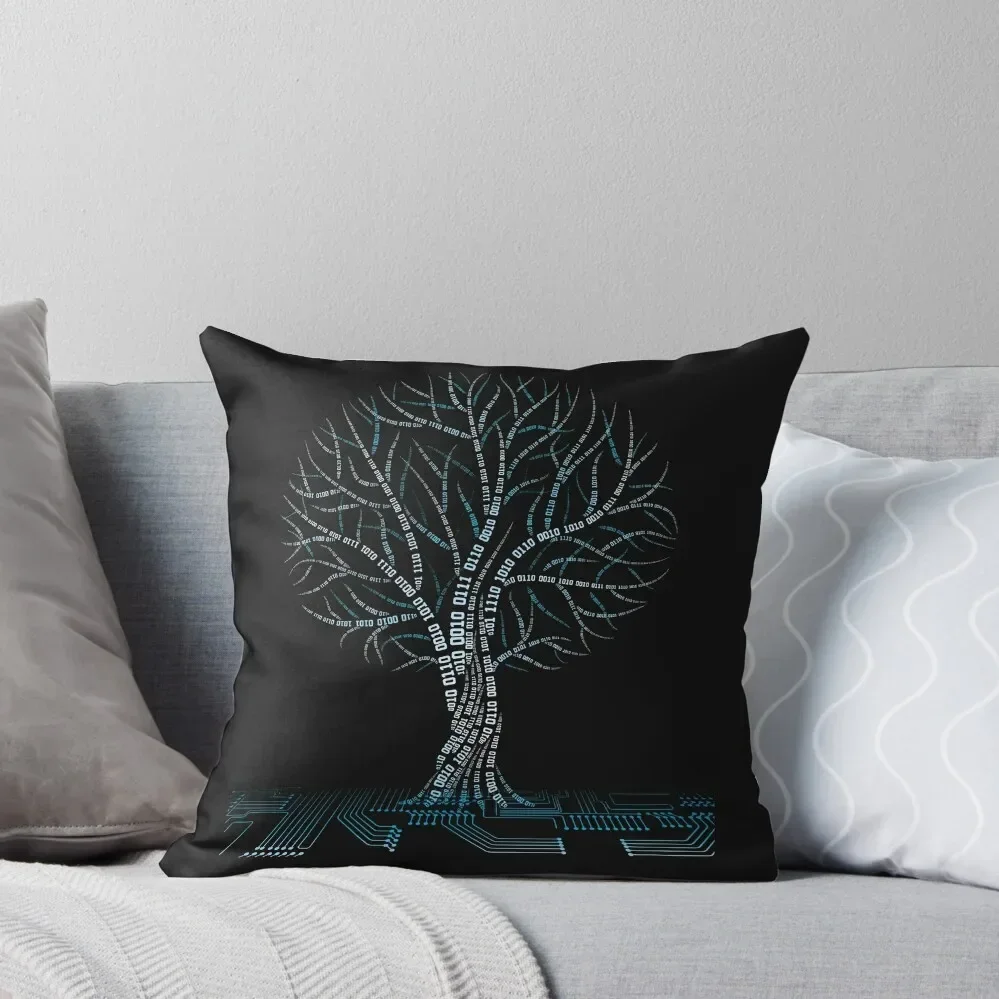 Cool Binary Tree Coding Computer Science T Shirts Gifts for Women Men Throw Pillow bed pillows Pillow