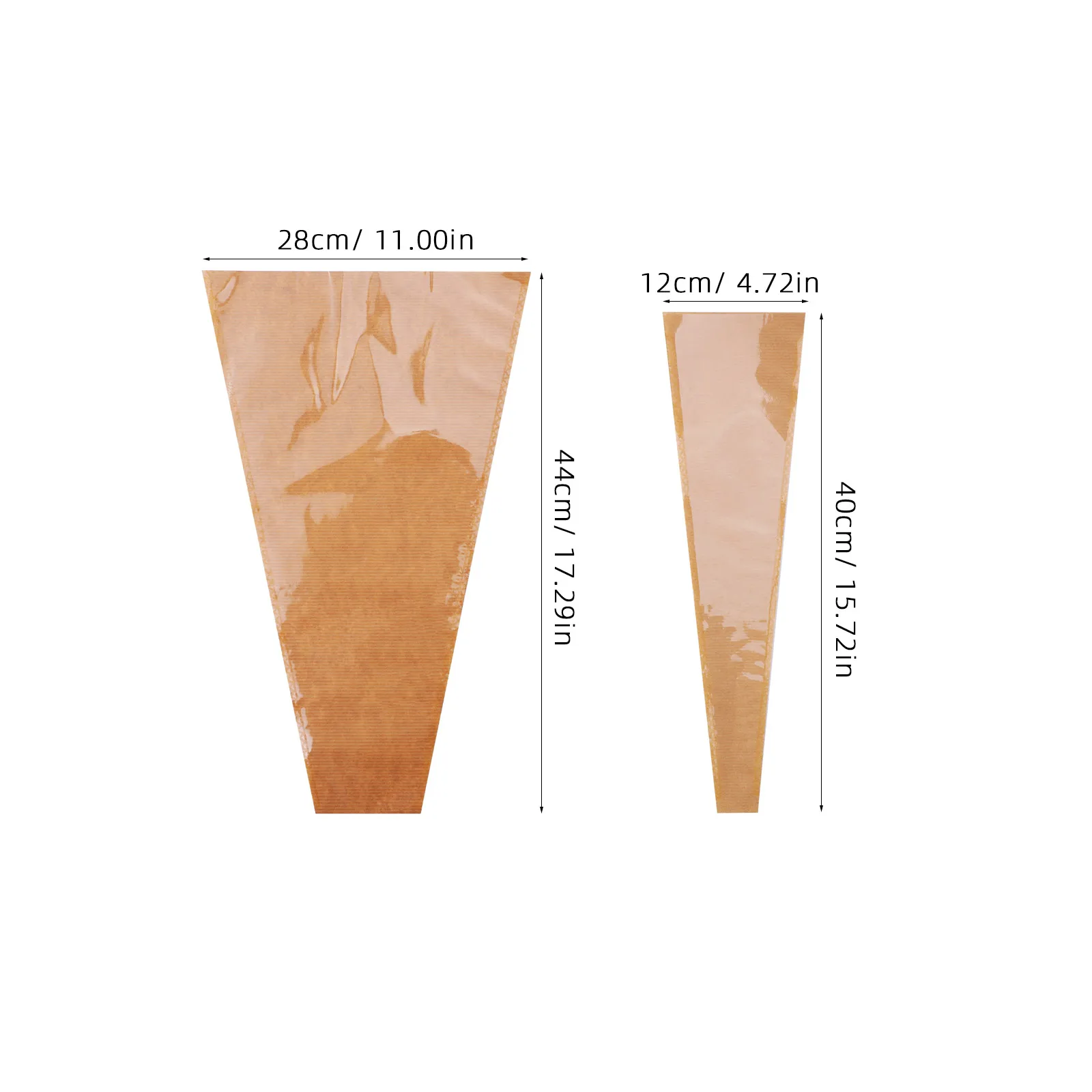 

1 Set Flower Bags Flower Bouquet Packaging Kraft Transparent Design With Ribbon Various Sizes For Floral Arrangement Decoration