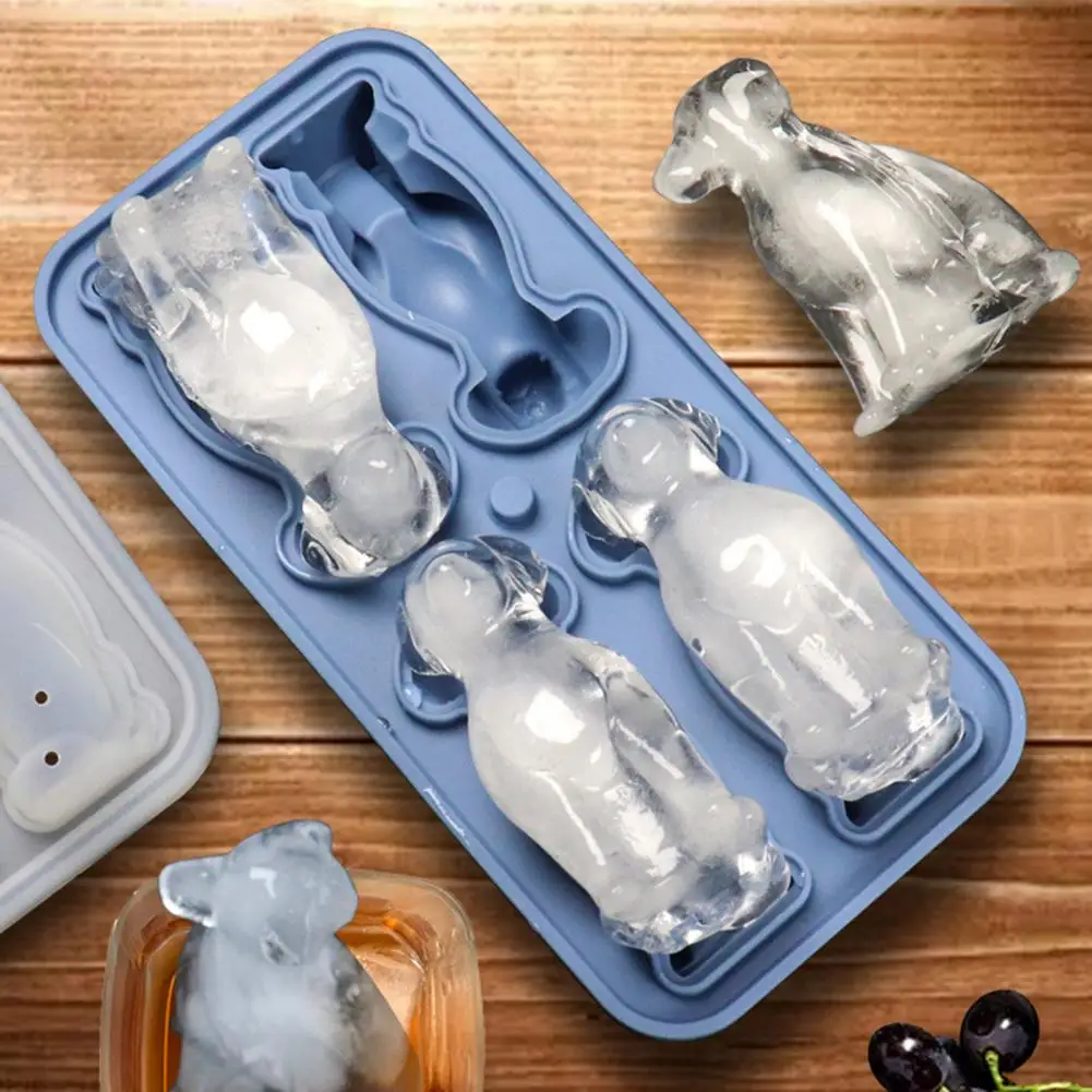 Dog-shaped Ice Cubes Pet Dog Shape Silicone Ice Mold for Slow Melting Cocktails Food-grade Dishwasher Safe Grid 3d for Unique