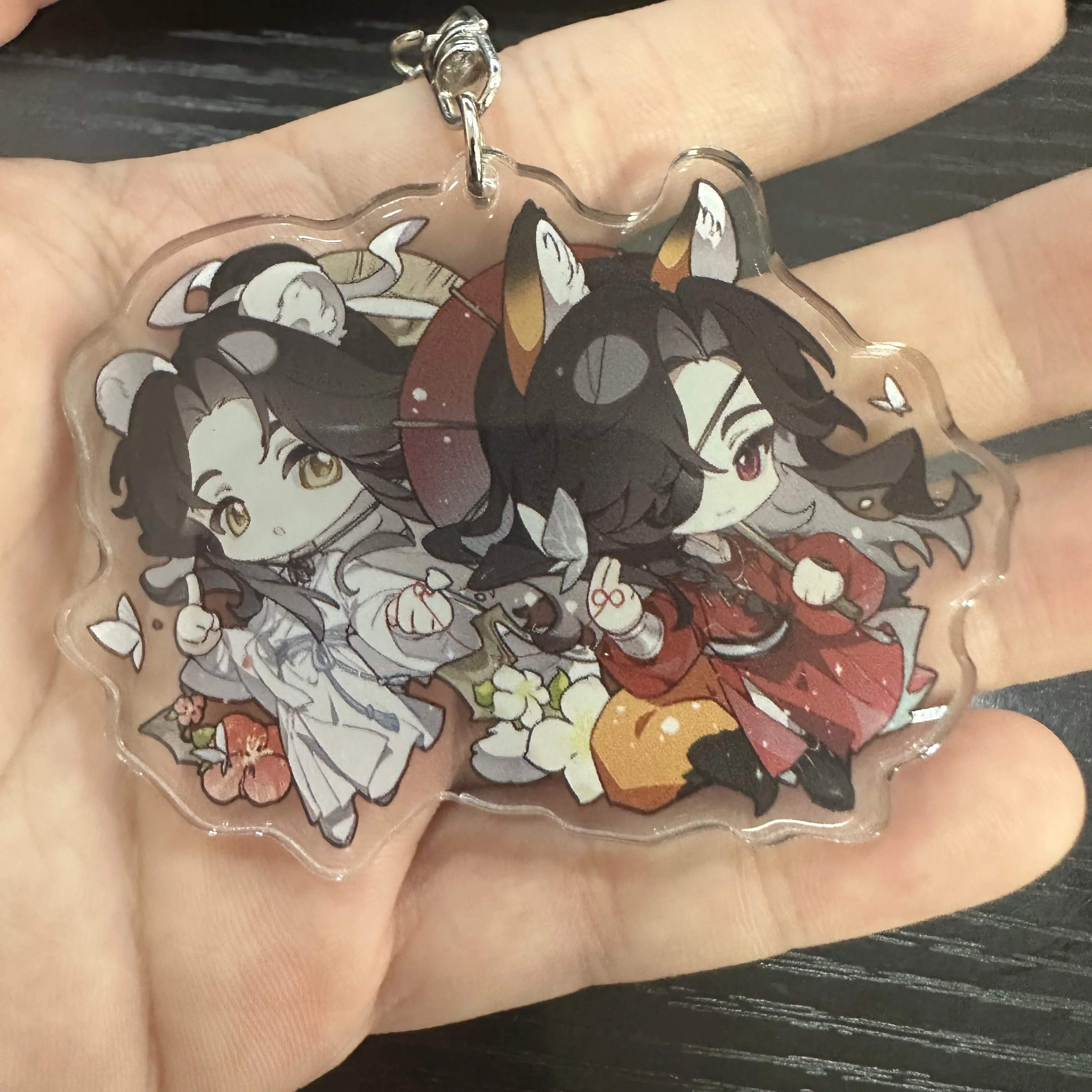 Anime Tian Guan Ci Fu Figures Xie Lian Hua Cheng Cosplay Acrylic Key Chain Kawaii Bag Accessories Fans Christmas Gifts 6CM