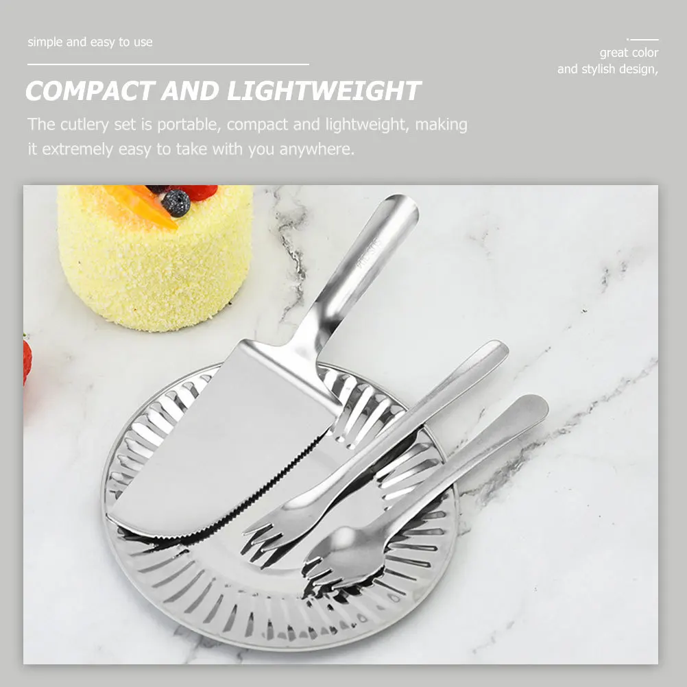

1Set Stainless Steel Cake Cutter Utensils Family Birthday Reusable Cutlery Party Silverware Set Utensils Party Reusable Cutlery