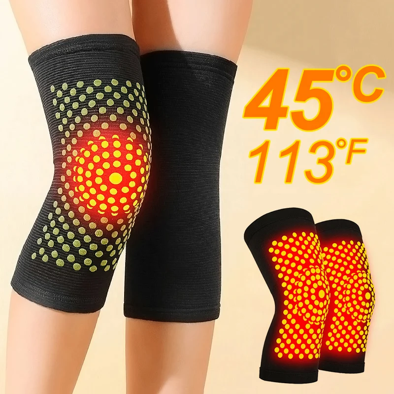 2PCS New Self Heating Knee Braces Sleeve Tourmaline Knee Support Far Infrared Keep Warm Knee Pads for Joint Pain Relief