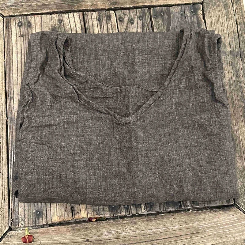 Summer Vintage Style Tanks Women Sleeveless Long Causal Tops 2026 Ramie Loose Solid Color Camis Pullover High Quality Traf