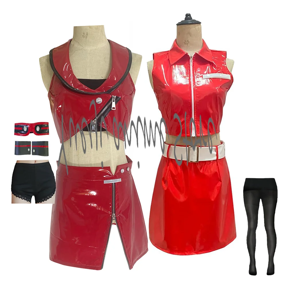 

Custom-Made Women's Red Dress - Anime Kasane Teto Cosplay Costume