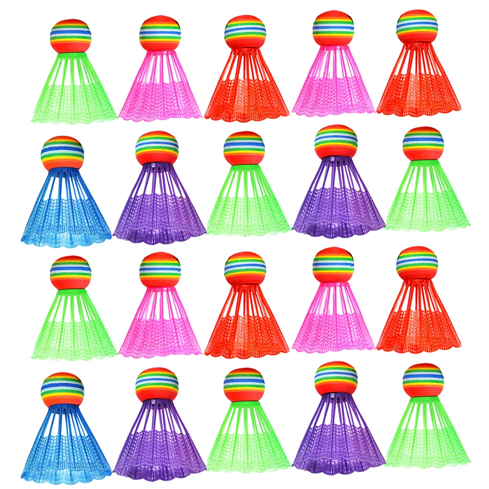 20 Pcs Colored Shuttlecocks Beginner Badminton Set Bulk Training Durable Balls