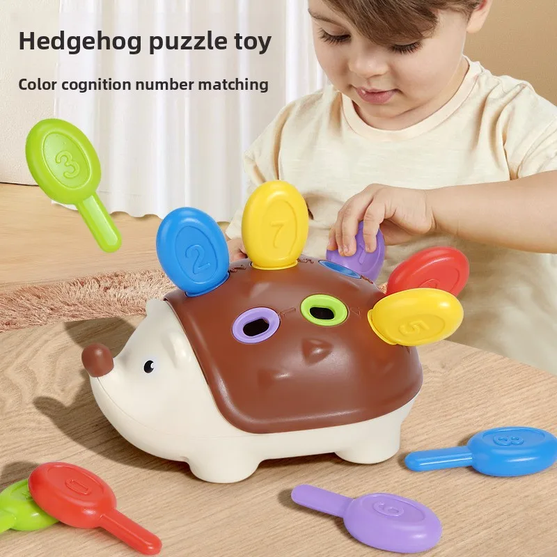 

Baby Hedgehog Insert Toy with Music - Infant Fine Finger Training Toy for 0-3 Years, Early Education Collage, Safe Material