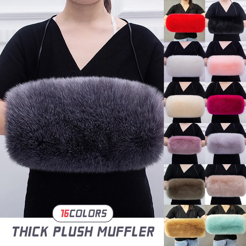 Women Winter Muff Fluffy Hand Warmer Thicken Faux Fur Warm Gloves Soft Winter Warm Fur Mittens Warm Sleeve