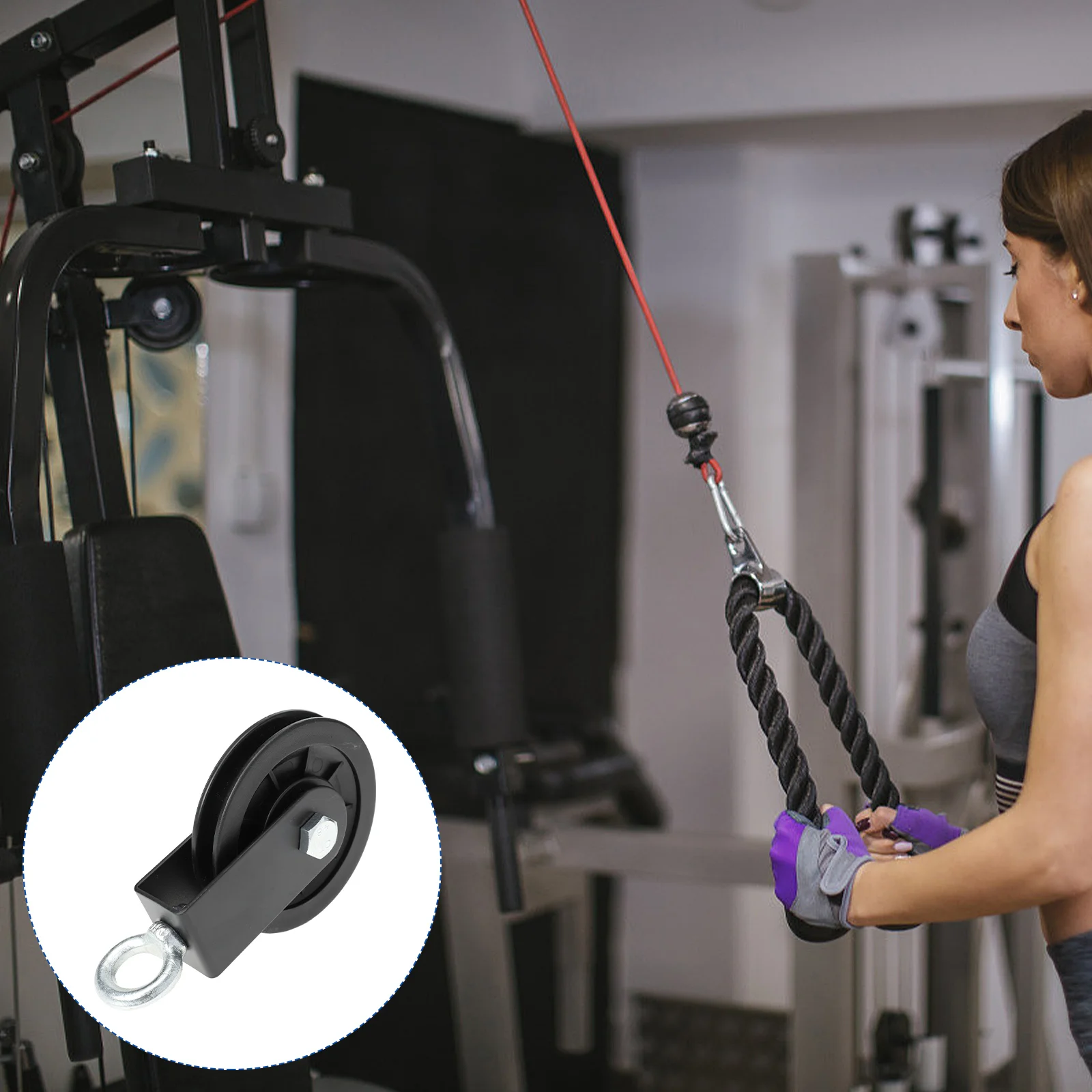 Fitness Equipment Pulley Wheel for Cable Machine Lifting Aluminum Alloy Small System Plastic Weight Gym
