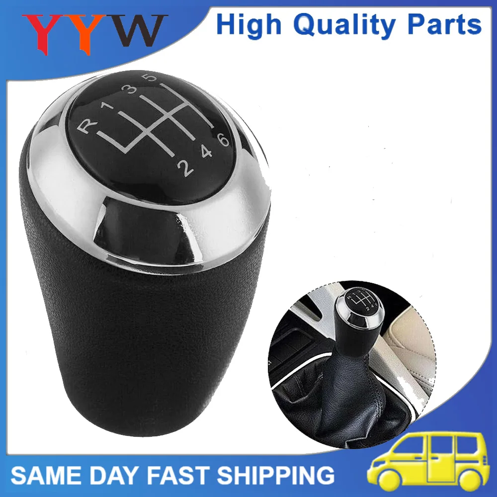 

1PCS High Quality Car 6 Speed Chrome Leather Gear Stick Shift Knob For Mazda 3 5 6 CX-7 MX-5 Manual Car Interior Accessories