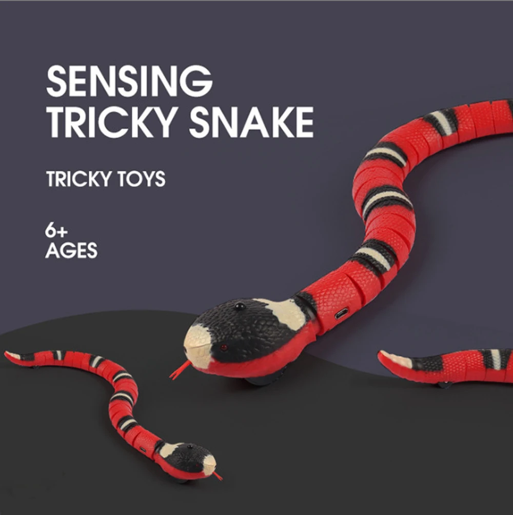 Serpiente de detección inteligente con carga USB, juguetes interactivos para gatos, accesorios automáticos para gatos, juguetes para mascotas, juego