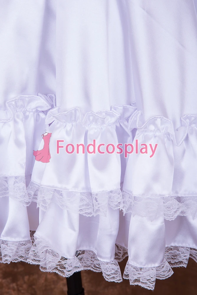 fondcosplay adult sexy cross dressing sissy maid short White Satin Petticoat Accessories CD/TV[Q001]