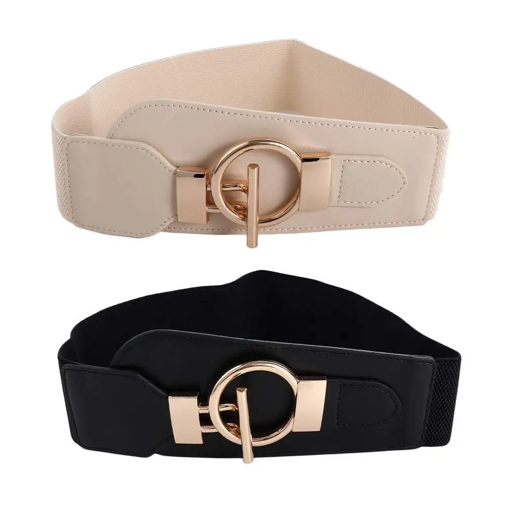 Cummerbund أنيقة الجوف بولي Leather الجلود OT مشبك واسعة الجانب حزام خصر المرأة حزام معطف فستان حزام الخصر الكورية الزخرفية #3