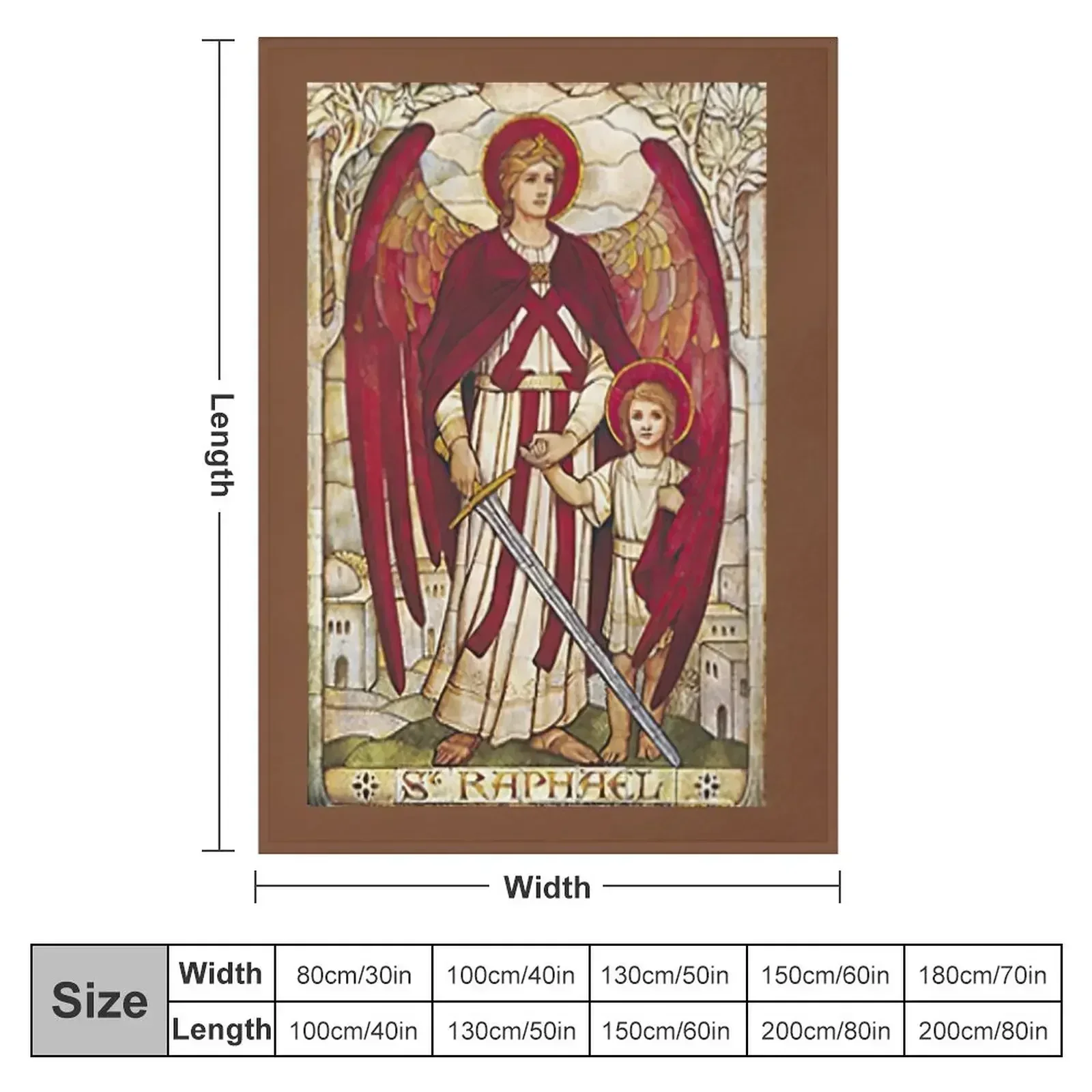 St Raphael Rafael Angel Catholic Saint Archangel Throw Blanket couch cozy soft plush fuzzy picnic outdoor blanket