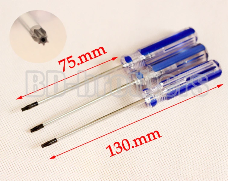 50# 3.0 x 130mm Transparent Handle T8H T8 T10H T10 With Hole Security Torx Screwdriver for XBOX 360 Apple Computer 480pcs/lot