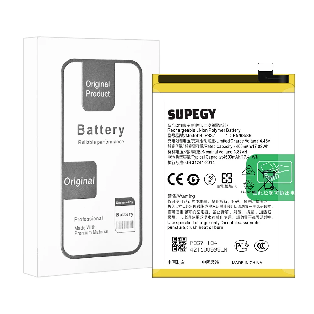 100% New Hight Quality BLP837 Battery For OPPO Realme 8 Pro/Realme 9 Pro Plus Battery Batteria+ Free Tools