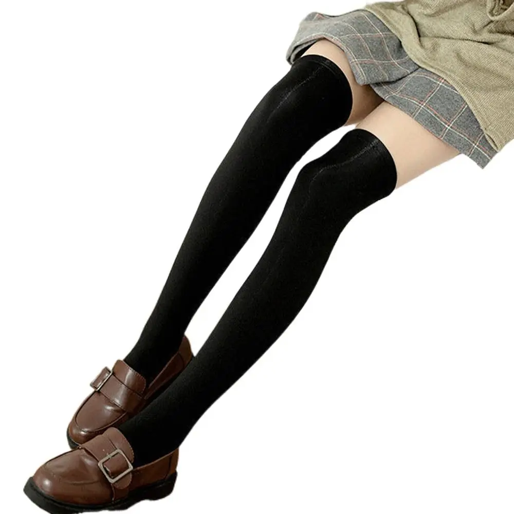 

Fashion Thick Girl Solid Color Mid Tube JK Winter Thermal Socks Women Stockings Thigh High Socks Over Knee Socks