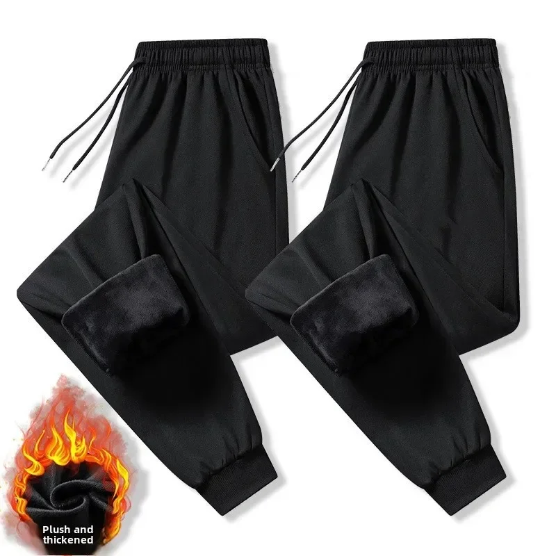 

Fleece-Lined Casual Men's Pants Autumn Winter Classic Korean Style Plus Size Thickened Warm Cross-Border Delivery