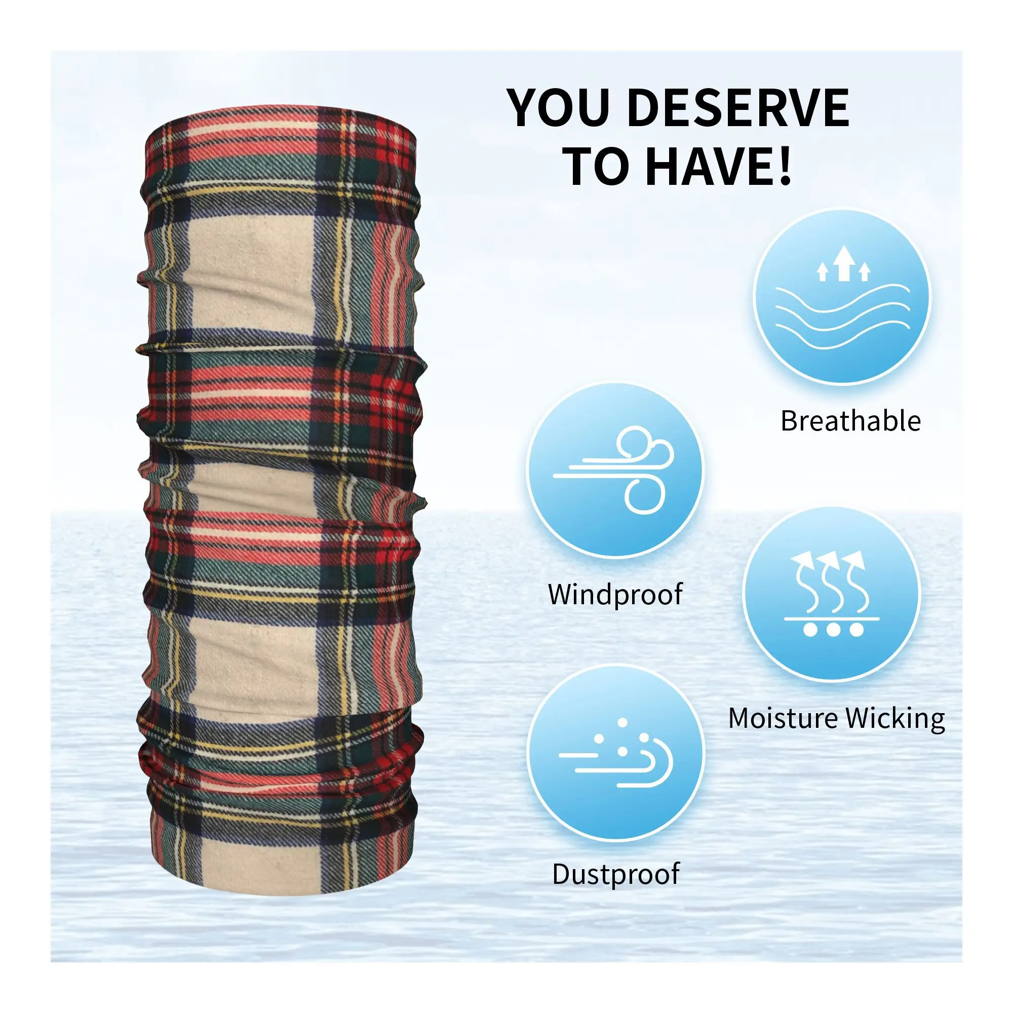 

Платье Stewart в клетку тартан, бандана, шарф с принтом, теплая маска для лица, походная рыбалка для мужчин, женщин, взрослых, зима