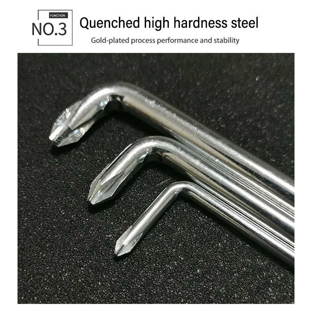 Professional Flat/Cross/U-Shaped/Y-Shaped Screwdriver Elbow Bend Right Angle Double Headed Screwdriver L-Shaped Wrench Hand Tool