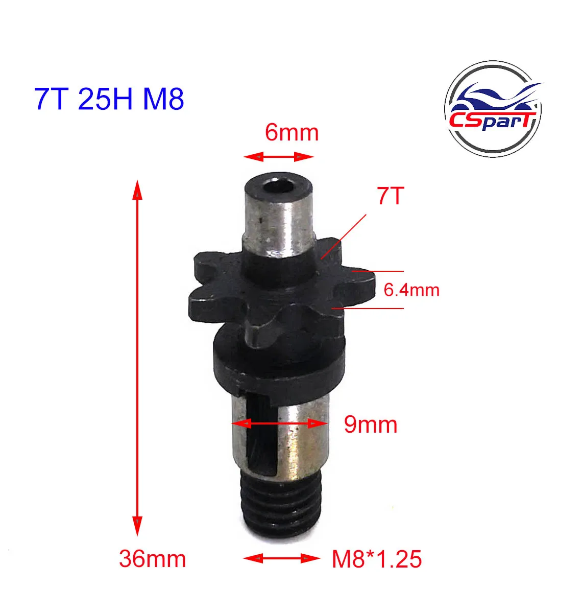 6 7 8 9 6T 7T 8T 9T Tooth Front Pinion Sprocket 39CC Water Cooled B1 MT A4 Mini Moto Bike 25H 6MM Chain 8MM Thread