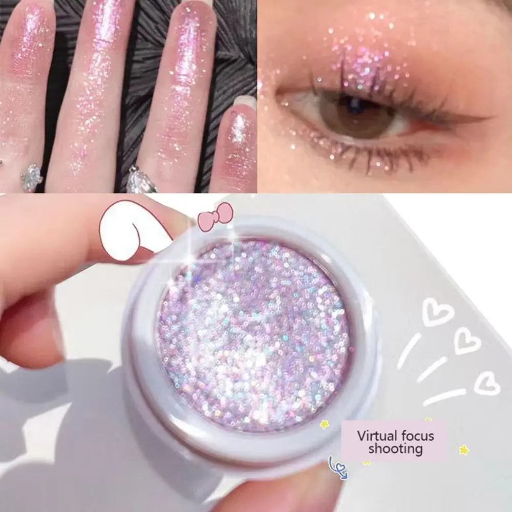 Beautiful Glitter Super Shining Eyeshadow Long Lasting Shimmer Purple Eyeshadow Pearlescent Eye Brightening Makeup