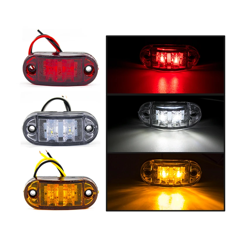 10x Strobe Light 2 Led Side Marker Diode External Tail Light Auto Car Trailer Truck Lorry 12V 24V Accessories Orange White Red