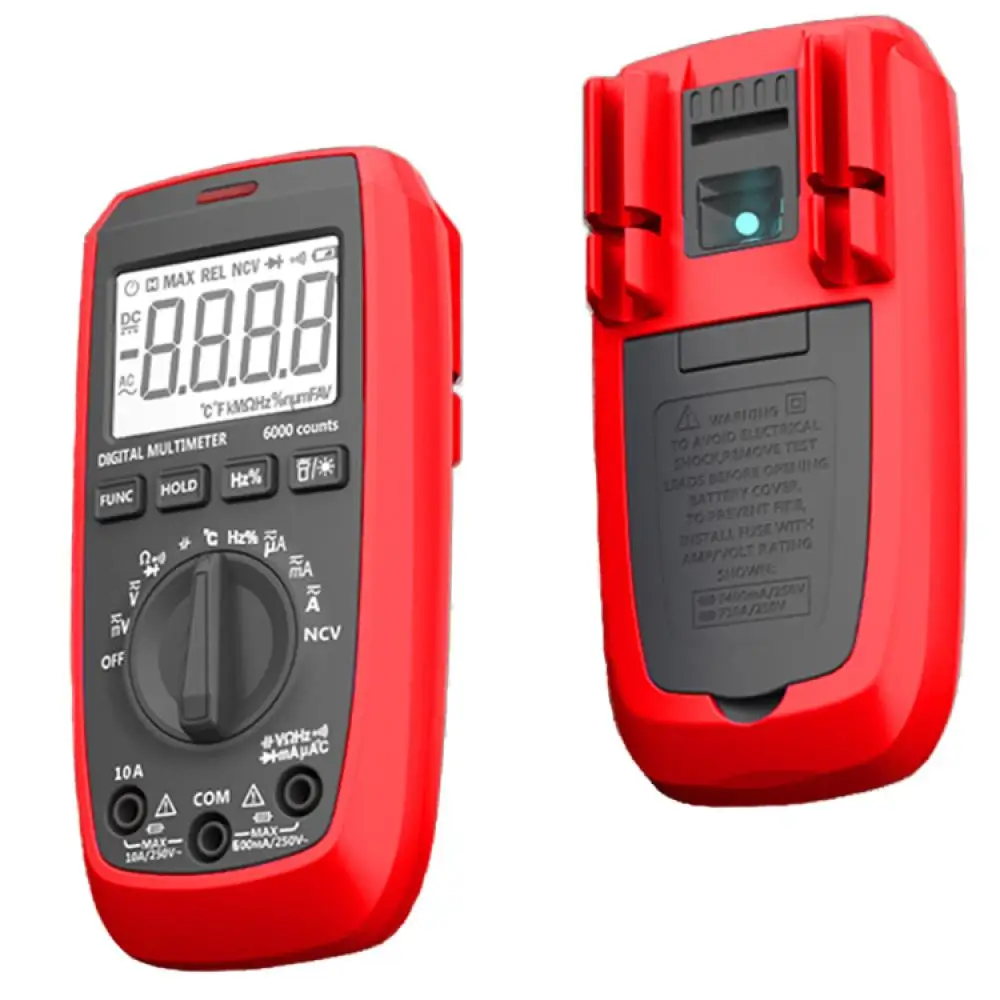 Professional 6000 Counts NCV Multimeter AC/DC Voltage Current Tester CE Certified 12-Month Warranty LCD Display Measuring Stock