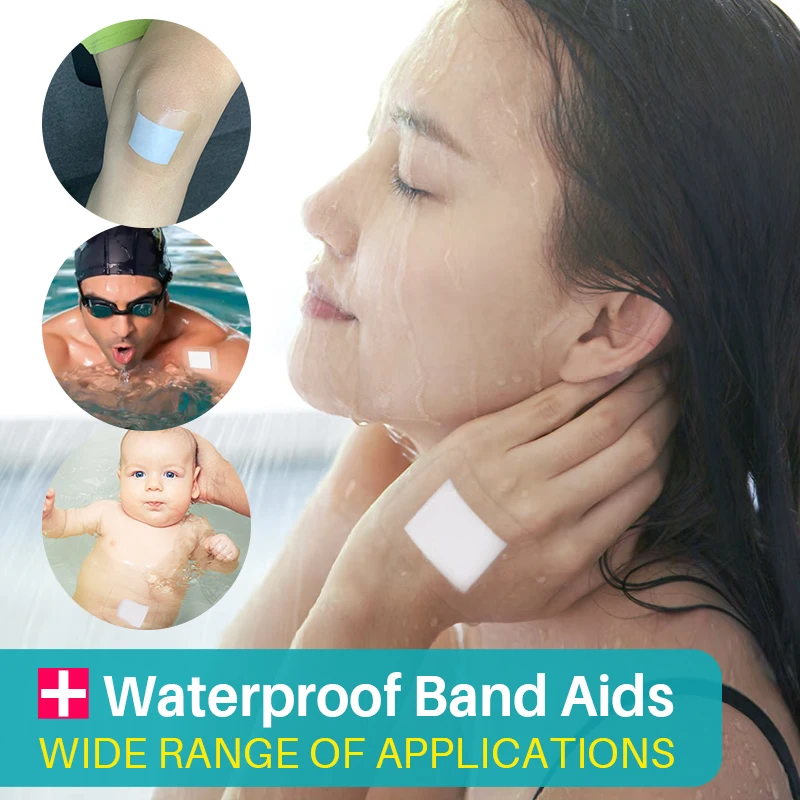 20pcs=20bag Waterproof Band Aid Large Wound First Aid Bandage Outdoor Sport Injured Hemostasis Transparent Emergency Patch A1564