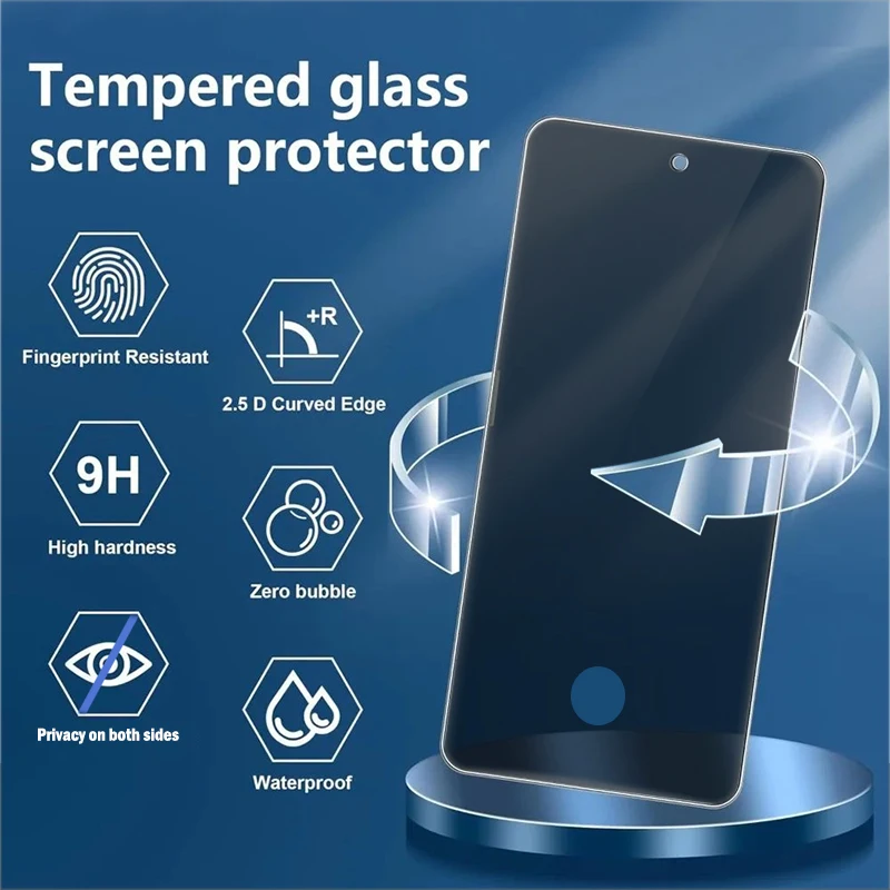 1-3pcs Dust Free Easy Install Privacy Tempered Glass for Realme Note 60 V60 V50S Note 50 Anti-Spy Unlock Screen Protector