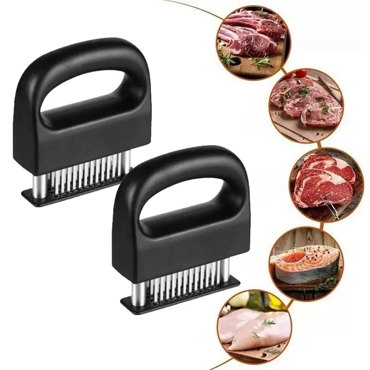 2026 New Meat Tenderizer 48-Prong Stainless Steel Beef Tenderizer Steak Tenderizer Meat Mallet for Barbecue Effort-