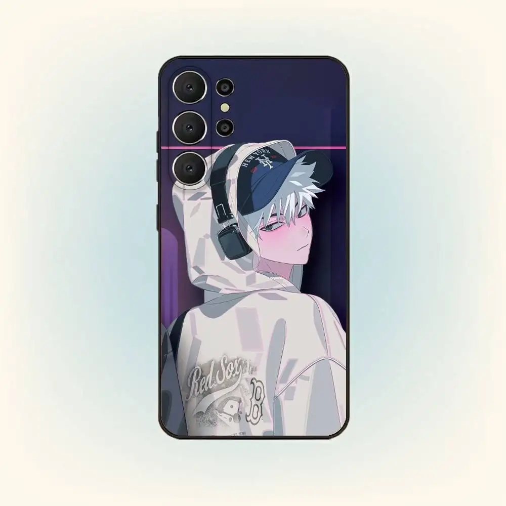 L-Lu G-Guang L-Link C-Click Capa de telefone para Samsung S25, S24, S21, S22, S23, S30, Ultra, S20, Plus, Fe, Lite, 10,9,5G Capa preta