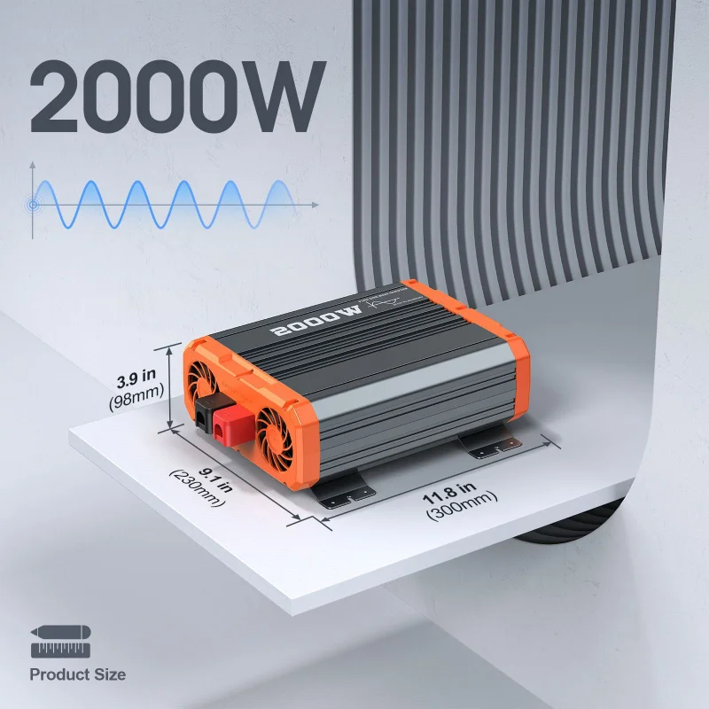 

2000WPure Sine Wave Inverter12V/24V/48V/60VTurn110V/220V