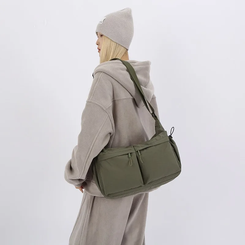 

Neutral Minimalism Shoulder Bag Large Capacity Sports Messenger Bag Trendy Brand Crossbody Bag Student School Commuting Tote Bag