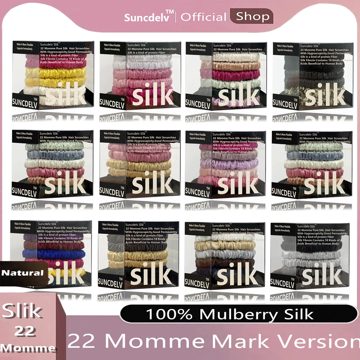 

6PCS Box Mulberry Silk Scrunchies Women Grils Hair Ties for Hair Sleep No Damage Hairband Curly Hair Elastics Ponytail Holder
