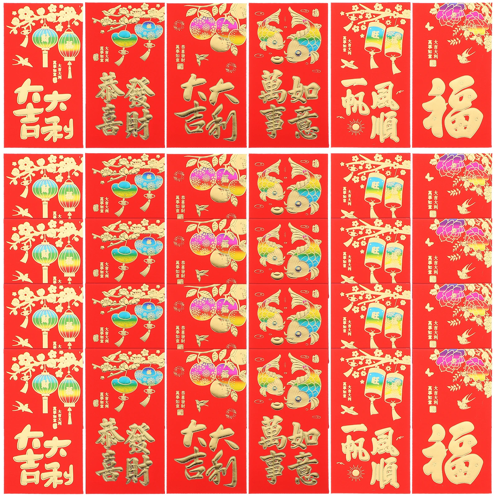 

30pcs Red Envelope Chinese New Year Money Envelopes Lunar Festival Cash Packets Gift Hong Bao For Family Celebration