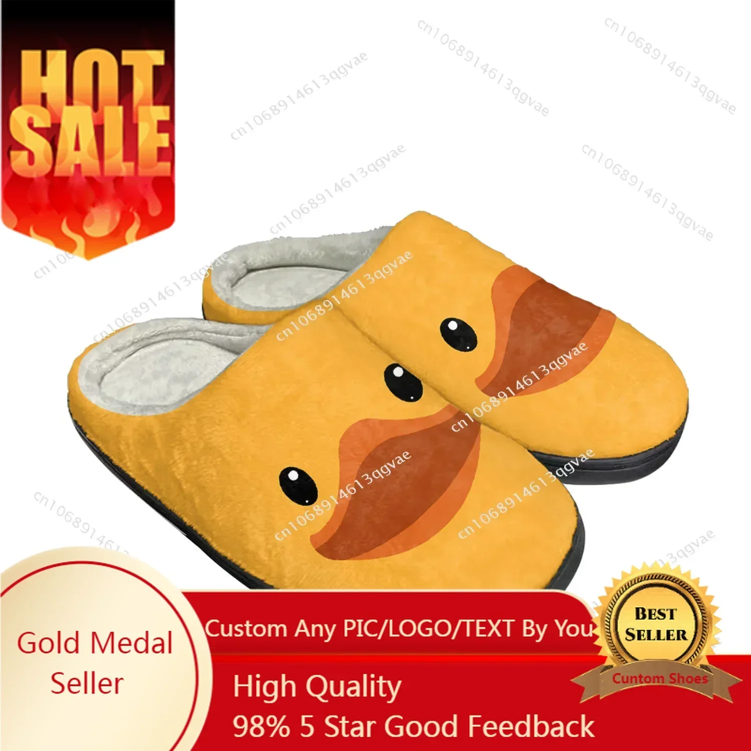 

Yellow Duck Printed Home Cotton Slippers High Quality Mens Womens Plush Bedroom Casual Keep Warm Shoe Customized Thermal Slipper