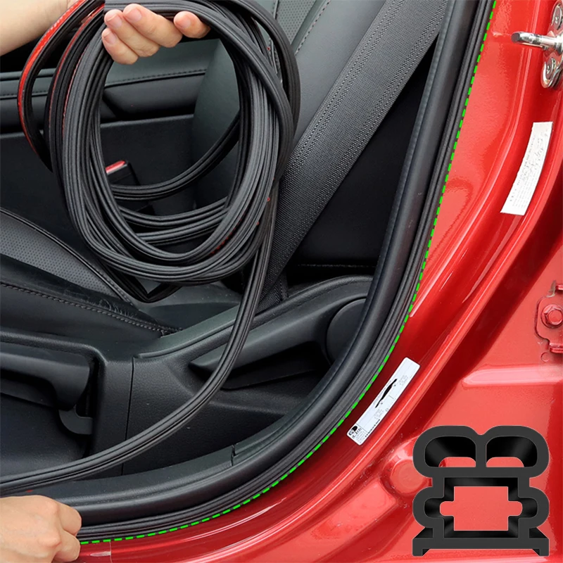 

2 Meters Rubber Car Double-Layer Door Seals Auto Door Soundproof Hood Stickers Car Anti-Collision Sealing Strip Auto Accessories