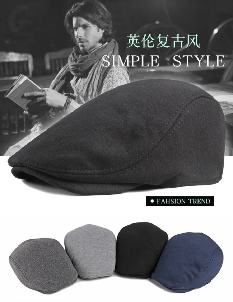 Women's Men's Cotton Newsboy Flat Cap Herringbone Tweed Hat Beret Irish Cabbie Gatsby Tweed Ivy