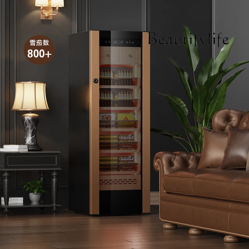 Cigar cabinet constant temperature and humidity compressor intelligent  ammonia removal cedar wood liner moisturizing cabinet