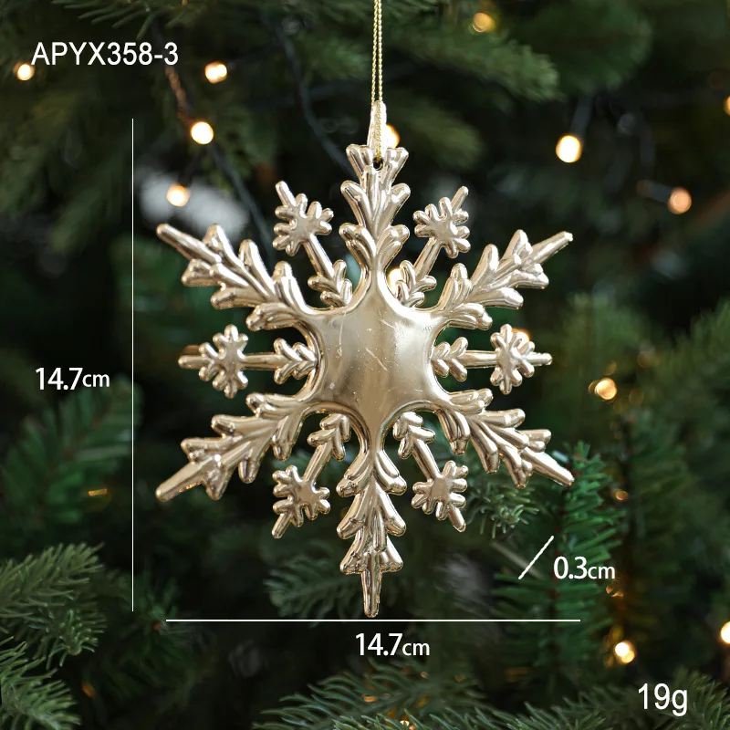 

Creative Gold Christmas Hanging Decoration Plastic Angel Snowflake Christmas Tree Ornament Hanging Decor Christmas
