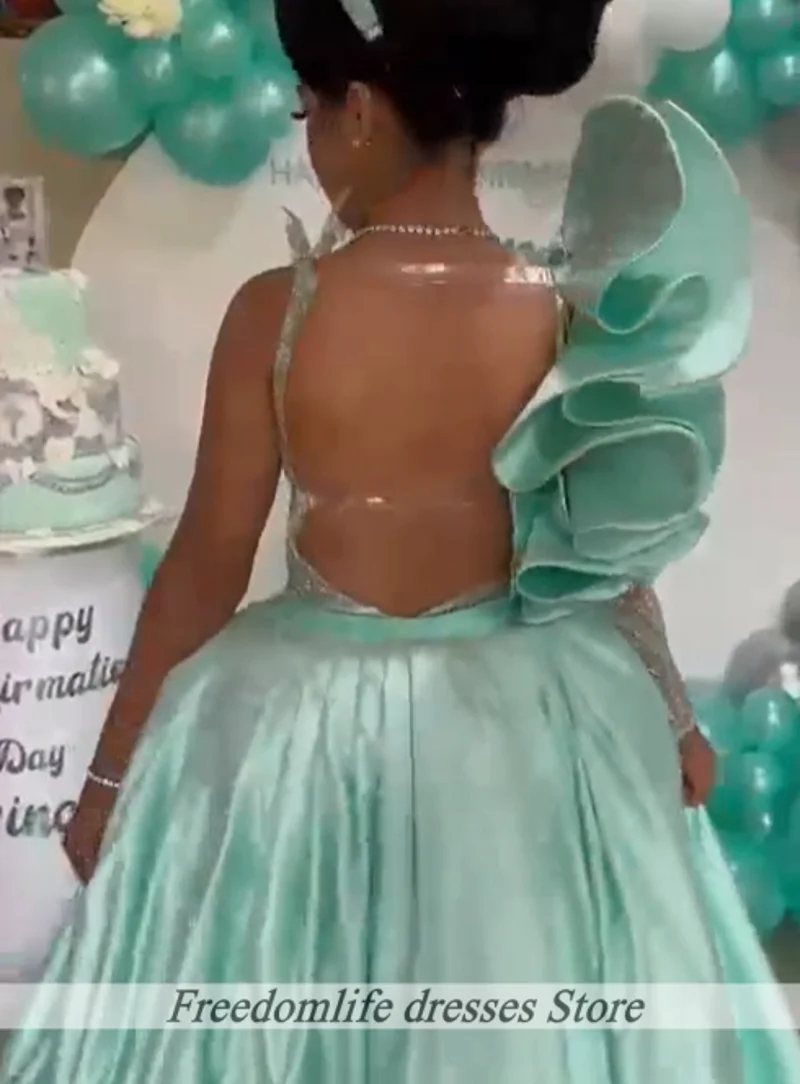 Exquisite Ruffles Cocktail Dresses Hi-Lo Birthday Dress For Women Backless Sequins Prom Gowns Luxury Party Gown 2025 Customized